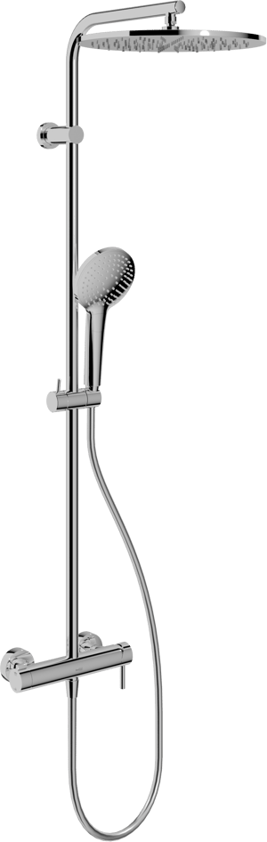 Blaufoss Round 300 Duschsystem mit Mischarmatur Chrom Glänzend