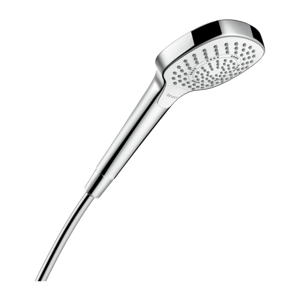 Hansgrohe Croma Select E Ecosmart Handbrause: 3jet, Chrom und Weiß Glänzend