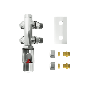 Vipera Lungo thermostatische radiatorkraan 90° haakse aansluiting chroom