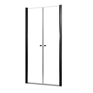 Luca Varess Kuresa Dusche Pendeltür, 100 x 200 cm, Klarglas, Schwarzes Profil, matt