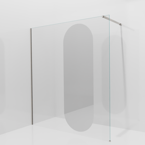 Balmani Modular inloopdouche: 180 x 200 cm, Reflex ovaal spiegelglas, Brushed CoolMetal profielen