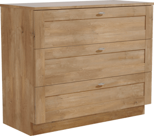 Linie Classo staand badmeubel 100 x 46 cm naturel eiken met Lado enkel of dubbel wastafelblad in melamine naturel eiken