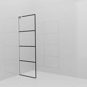 Balmani Modular inloopdouche: 80 x 200 cm, Lined, Glanzend chroom profielen met L-Shape