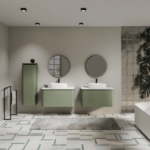 Balmani Moon Badmöbel Set mit Moon Waschtischplatte für Aufsatzwaschbecken