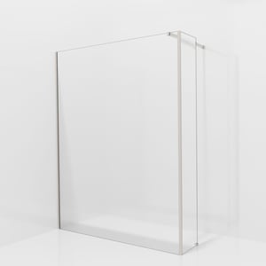 Balmani Modular inloopdouche met vaste zijwand: 160 x 200 cm, Ribs met coating, Brushed CoolMetal profielen