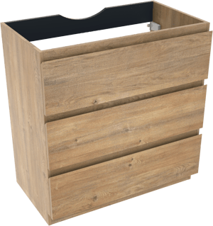 Linie Lado staande wastafelonderkast 80 x 46 cm naturel eiken 3 lades