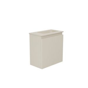 Storke Ribs hängend WC-Möbel-Set 40 x 22 cm sand mat mit Fina Waschtisch im Sand matt Top Solid