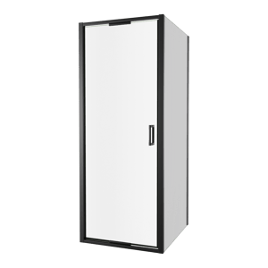 Luca Varess Vidor In douchehoek met draaideur en vaste zijwand 80 x 90 cm helder glas mat zwart profiel