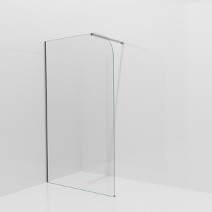 Balmani Modular inloopdouche: 120 x 200 cm, Helder glas afgerond, Brushed Inox profielen