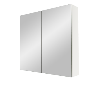 Linie Montro Spiegelschrank Bad: 80 x 75 cm, Weiß matt