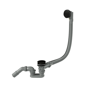 Santeg Unibath Flat badafvoer met overloop 70cm mat zwart