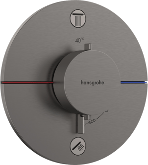 Hansgrohe Showerselect Comfort S thermostat de douche encastré 2 évacuations Brushed Black Chrome