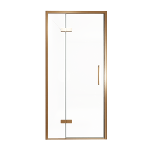 Balmani Senses Design porte pivotante à gauche 100 cm x 210 cm verre transparent, Profil Brushed Rosegold, coating inclus