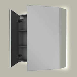 Linie Montro spiegelschrank 80 x 75 cm Greige, mit Spiegelbeleuchtung