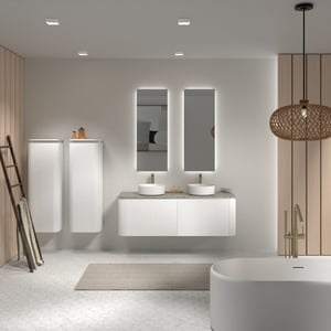 Balmani Moon meuble salle de bains avec tablette pour vasques Moon