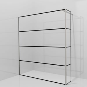 Balmani Modular Walk-In Dusche mit fester Seitenwand: 180 x 200 cm, Lined, Profil Brushed Inox