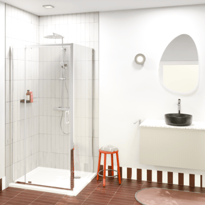 Luca Varess Vidor Telescope douche d'angle avec porte pivotante