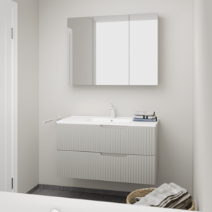 Linie Ribbo Badmöbel Set mit Vano Waschtisch und Spiegelschrank