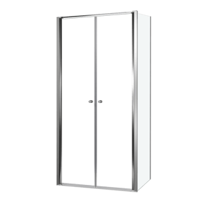 Luca Varess Kuresa douchehoek met pendeldeur met vaste zijwand 100 x 90 x 200 cm helder glas en mat zwarte profielen
