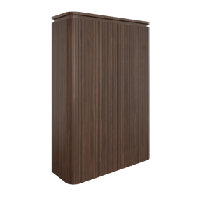 Balmani Moon zwevende badkamerkast Amerikaans notenhout 90 x 32 x 130 cm vert. sym. groef