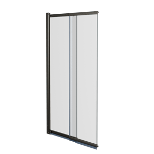 Luca Varess Vetras pare-baignoire extensible 100 cm verre transparent profilé Gunmetal brossé