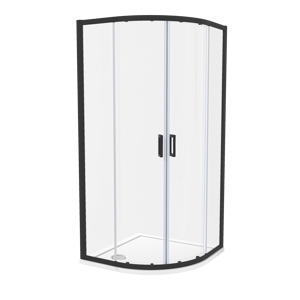 Luca Varess Vidor douchehoek kwartrond 90 x 90 cm helder glas mat zwart profiel