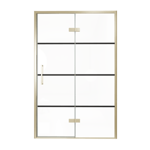 Balmani Senses Design Dusche Drehtür, Rechts, 140 cm x 210 cm, Lined, Profil Brushed Champagner Gold