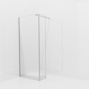 Balmani Modular inloopdouche met vaste zijwand: 90 x 200 cm, Ribs met coating, Brushed CoolMetal profielen