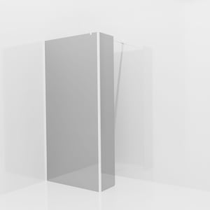 Balmani Modular Walk-In Dusche mit fester Seitenwand: 100 x 200 cm, Reflex-Spiegelglas, Profil Chrom glänzend