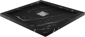 Linie Lido Duschwanne: 80 x 80 cm, Marmorkomposit, Schwarze Marmoroptik mit Schieferstruktur