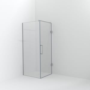 Balmani Modular inloopdouche met deur: 90 x 200 cm met deur 80 cm, Helder glas, Hoogglans chroom profielen