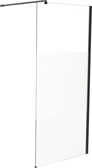 Linie Walk-In Walk-In Dusche: 140 x 200 cm, Klarglas, Schwarzes Profil, matt