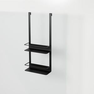 Blaufoss Tika dubbele shampoohouder voor douchewand mat zwart