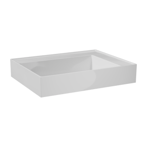 Balmani Argila asymmetrisch linkse wastafel composietmarmer Glanzend Wit 60 x 46 cm