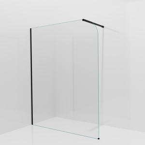 Balmani Modular Walk-In Dusche: 160 x 200 cm, Klarglas abgerundet, Profil Schwarz matt