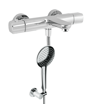 Blaufoss Boris Thermostat-Badewannenarmatur: inkl. Brausekopf, Chrom glänzend