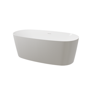 Luca Varess Sutilo Freistehende Badewanne: 160 x 75 cm, Acryl, Weiß Glänzend