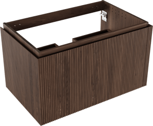 Balmani Eclips meuble sous-vasque suspendu 90 x 55 cm Noyer américain 2 tiroirs Nervure sym. vert.