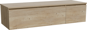 Storke Edge meuble salle de bains suspendu 150 x 52 cm chêne brut avec Panton tablette simple ou double en mélaminé chêne brut