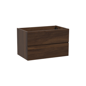 Storke Edge hängender Waschbeckenunterschrank: 85 x 52 cm, Nussbaum, 2 Schubladen