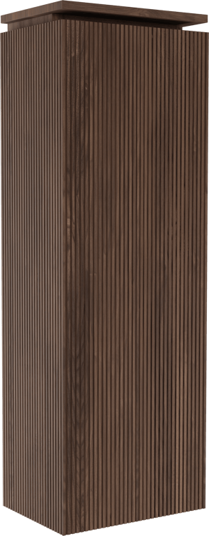 Balmani Eclips Ribs hängender Hochschrank Rechts Amerikanischer Nussbaum 44 x 32 x 130 cm, Vert. Sym. Rippe