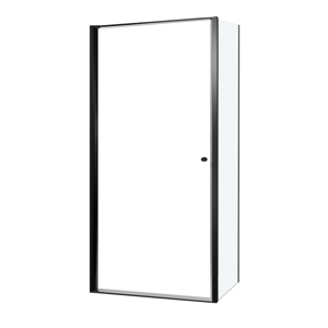 Luca Varess Kuresa douchehoek met draaideur met vaste zijwand 100 x 90 x 200 cm helder glas en mat zwarte profielen