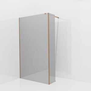 Balmani Modular douche à l'italienne avec paroi latérale fixe: 120 x 200 cm, Miroir Reflex, Profil Brushed Rosegold