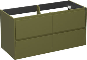 Storke Seda zwevende wastafelonderkast 120 x 52 cm olijfgroen 4 lades