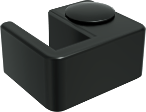 Linie walk-in bevestigingsblok 8mm glas mat zwart