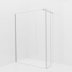 Balmani Modular inloopdouche met vaste zijwand: 150 x 200 cm, Helder glas, Brushed CoolMetal profielen