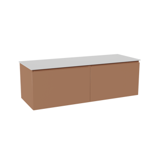 Balmani Sfera hängendes Möbelstück Set: 150 x 55 cm, Cotto, mit Stretto Einzel- oder Doppel Waschtischplatte, Solid Surface Weiß matt