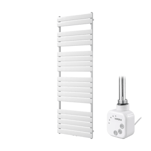 Vipera Vulcan sèche-serviettes Simple 60 x 180 cm chauffage électrique blanc brillant raccordement latéral et central possible 1000W, résistance incluse