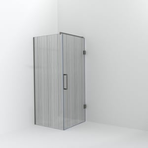 Balmani Modular douche à l'italienne avec porte: 90 x 200 cm avec porte 90 cm, Mikado avec coating, Profil Brushed Inox