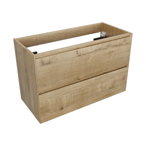Balmani Mitra Compact zwevend wastafelonderkast 100 x 46 cm ruwe eik 2 lades